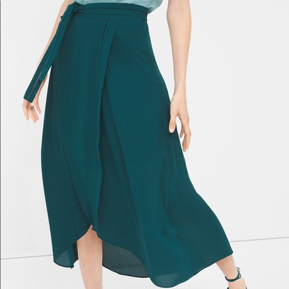 NWOT White House Black Market Green Maxi Skirt